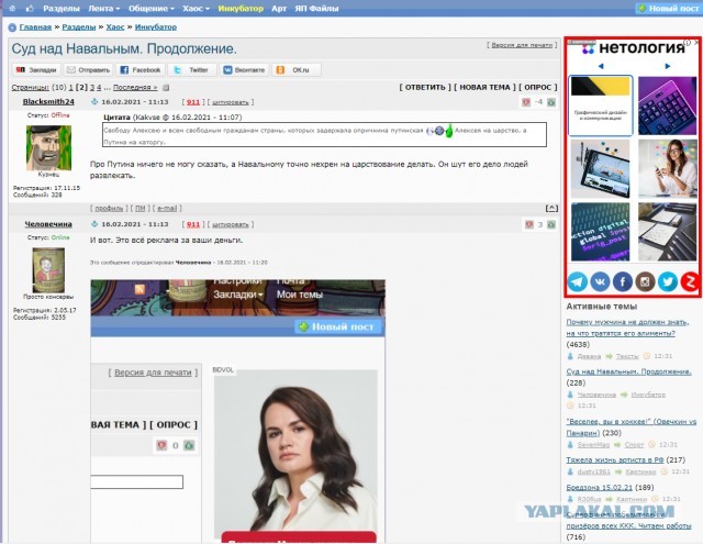 Суд над Навальным. Продолжение.