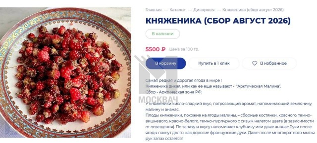 Арктическую малину, которая стоит дороже чёрной икры, начали раздавать в Москве