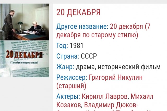 Советские фильмы 1981года.