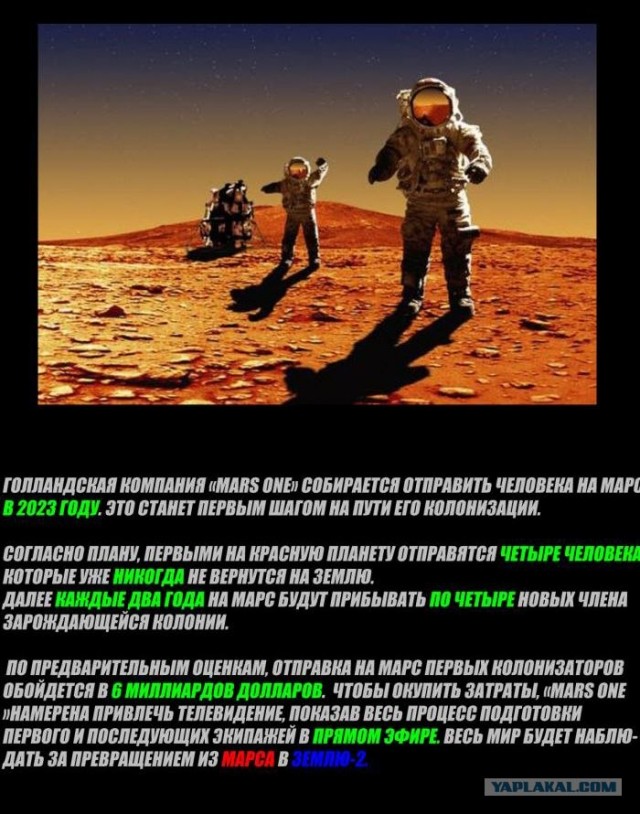 Начался набор волонтеров для полета на Марс