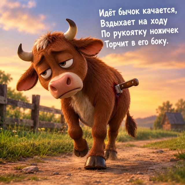 Идет бычок