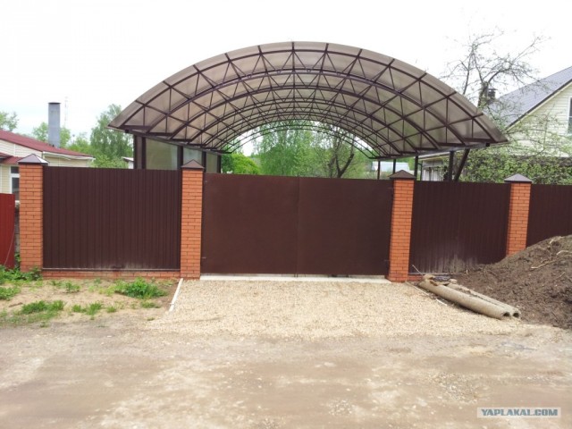 Как собираются навесы под машины