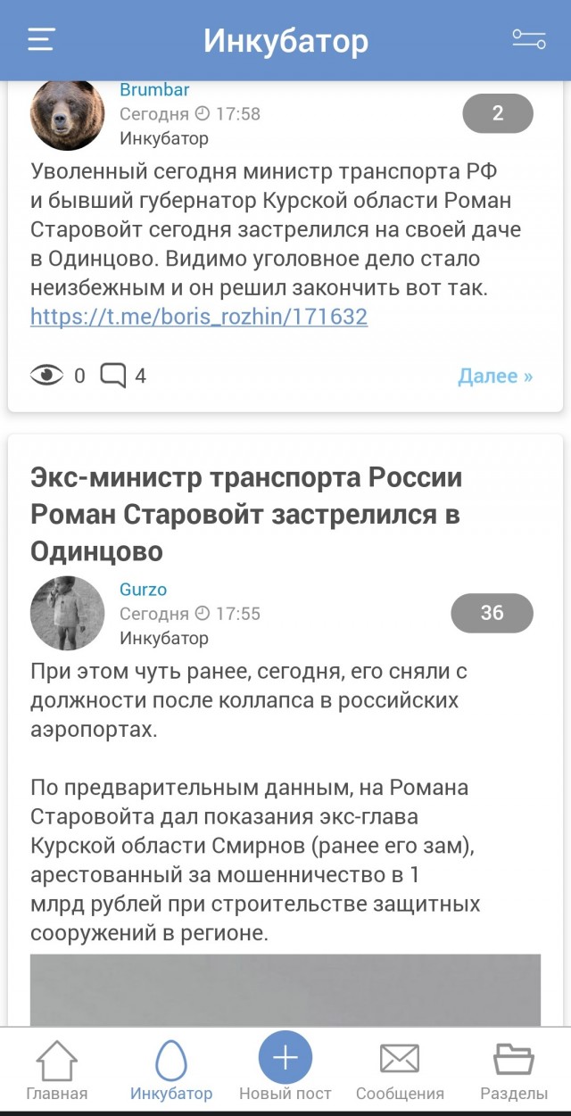 Экс-министр транспорта России Роман Старовойт застрелился в Одинцово
