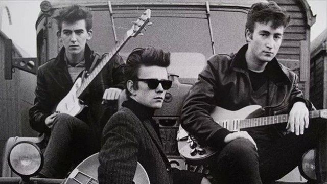 The Beatles и трио The Vernons Girls на съёмках телешоу "Thank Your Lucky Stars", 1963 год, Великобритания