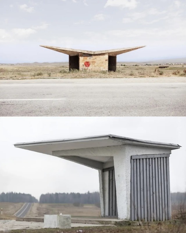 Остановки автобусные СССР. Искусство былое.