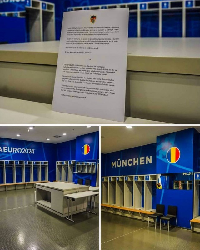 Сборная Румынии, вылетевшая на стадии 1/8 финала Чемпионата Европы, после игры с Нидерландами оставила свою раздевалку в идеальной чистоте, прикрепив записку