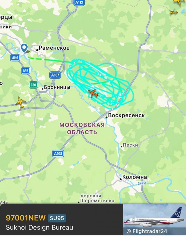 Sukhoi Superjet 100NEW-95 разбился под Коломной после вылета на испытания с аэродрома Жуковский