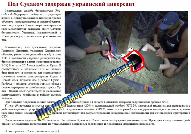 Видео задержания украинского шпиона в Симферополе
