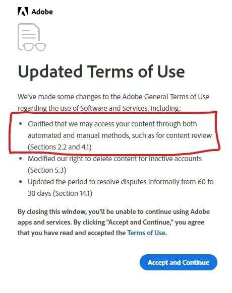 Adobe разрешила себе доступ ко всему контенту пользователей