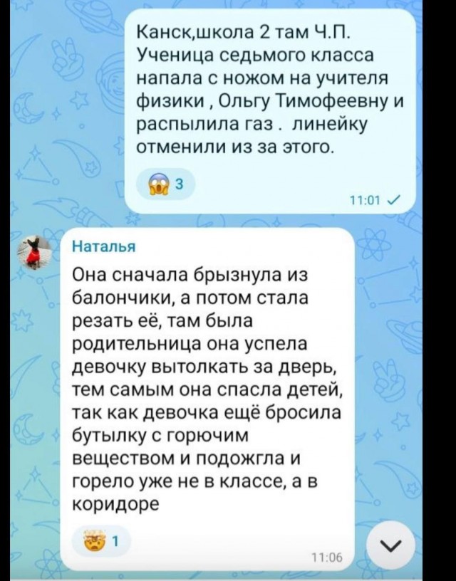 Семиклассница напала на учительницу прямо перед школьной линейкой в Канске