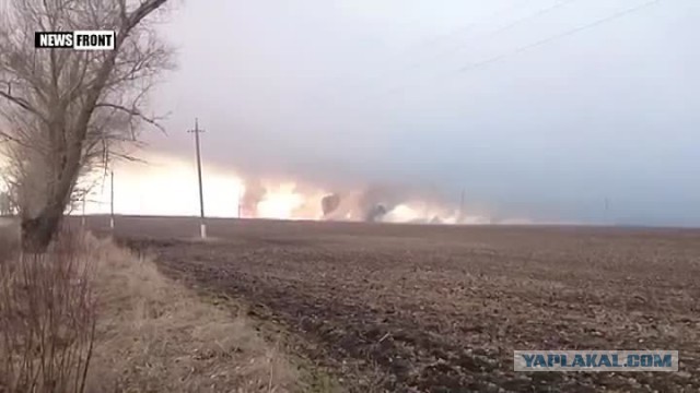 В Харьковской области загорелся склад с боеприпасами‍