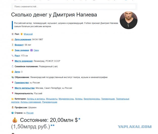Дмитрий Нагиев пожаловался на маленькую пенсию в 20 тысяч рублей