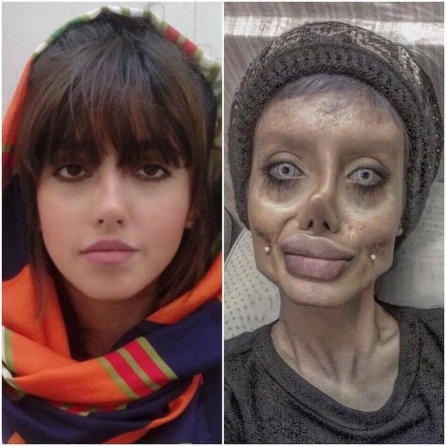 "Иранская Джоли", больше похожая на Труп Невесты, показала своё настоящее лицо