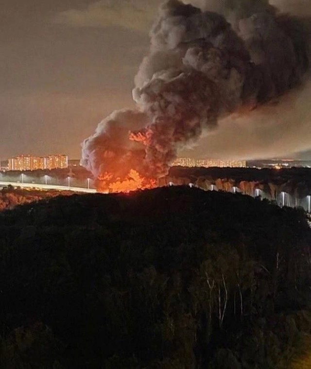 В подмосковном Одинцово ночью был сильный пожар