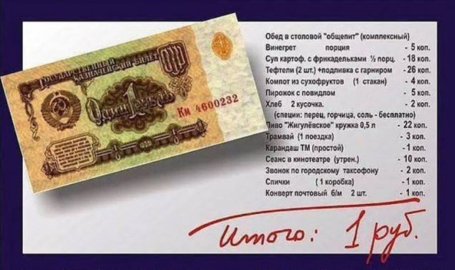 Что можно было приобрести на 1 рубль в СССР