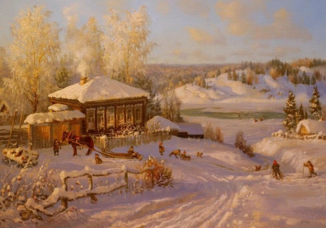 Тишина и холод в деревне