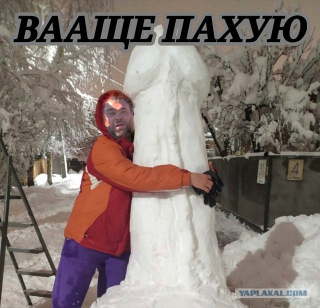 Фотожаба: Девушка и снеговик