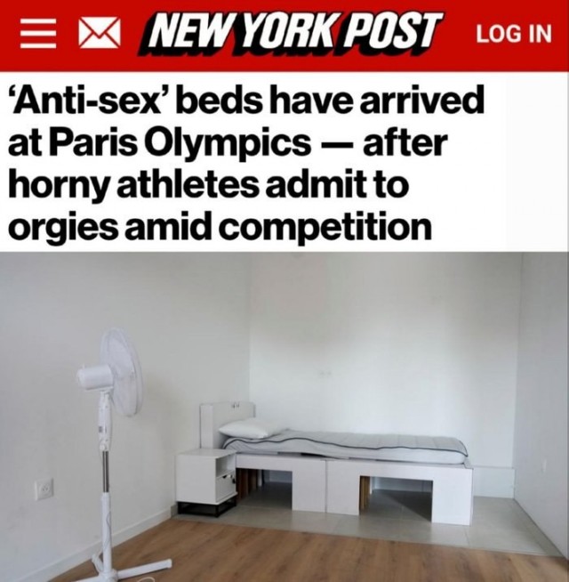 "Антисекс-кровати" установлены в Олимпийской деревне Парижа, чтобы спортсмены "занимались спортом, а не сексом" и для предотвращения лютых оргий