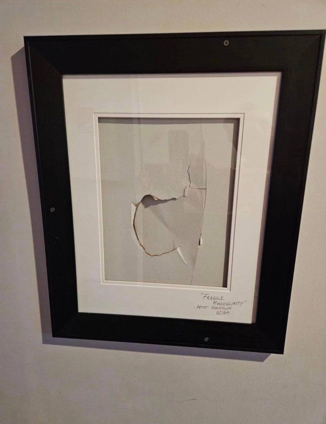 Девушка спрятала дырку в стене от арендодателя с помощью современного искусства.