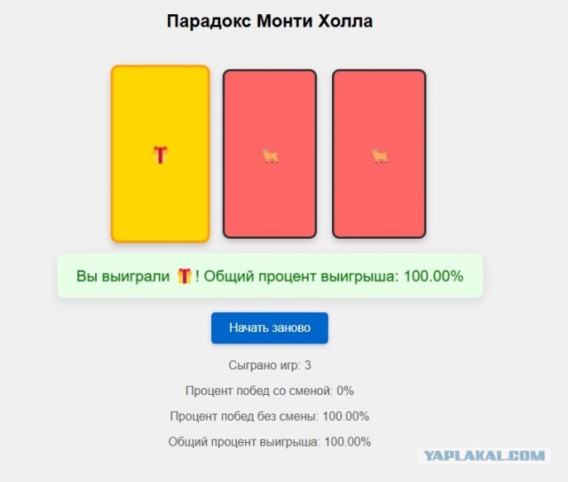 О парадоксе Монти Холла