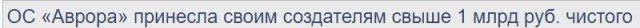 ОС «Аврора» принесла своим создателям свыше 1 млрд руб. чистого убытка за 2022 год