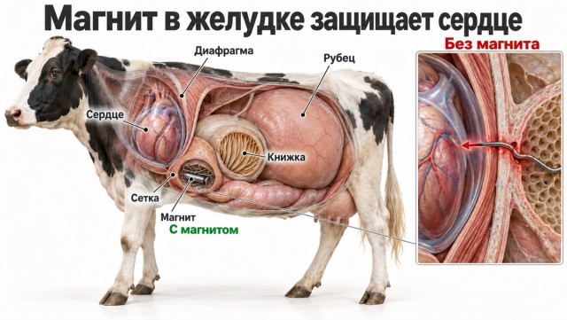 Зачем коровам скармливают магнит, который останется внутри на всю жизнь