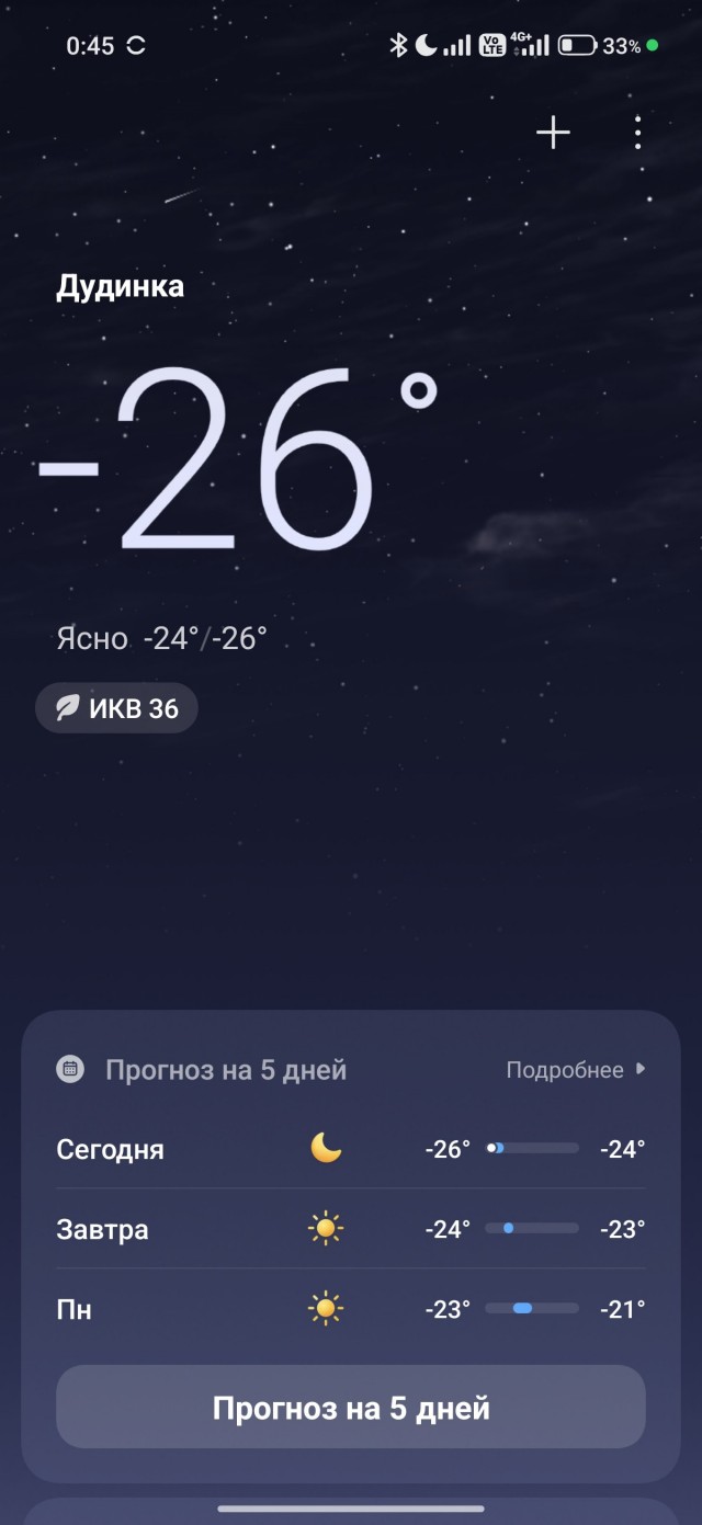 В Норильске уже −26 градусов