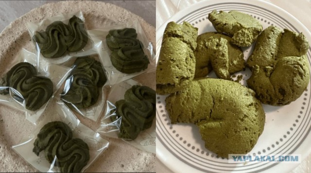 Печенье с чаем матча