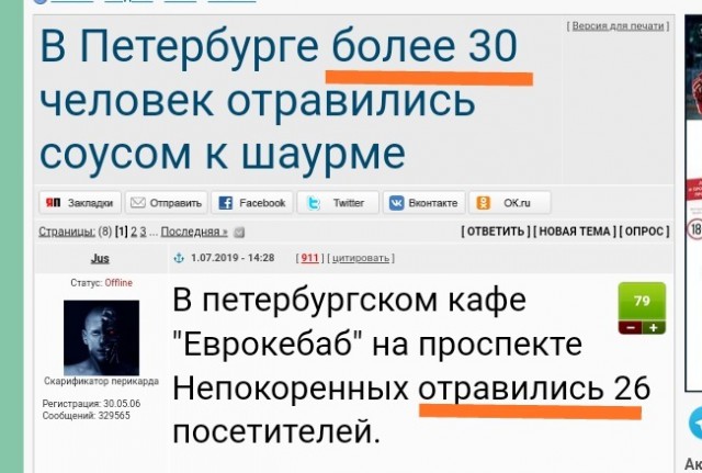В Петербурге более 30 человек отравились соусом к шаурме