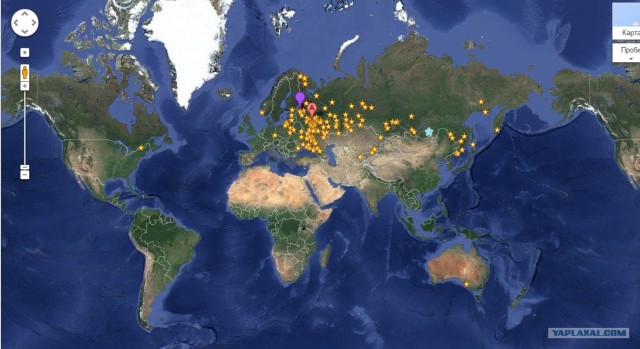 Решил заморочиться. Отметил города ЯПовцев