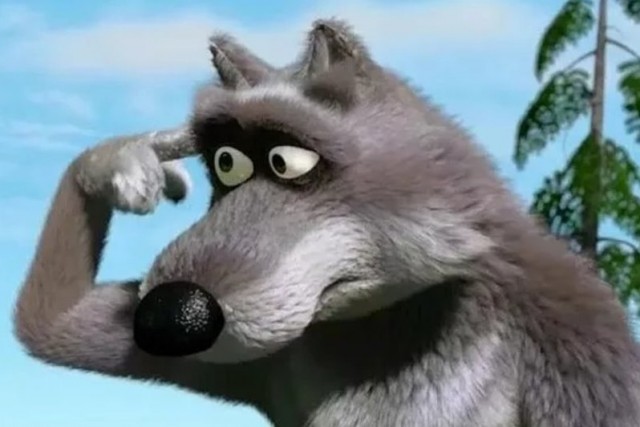 Картинка волк крутит пальцем у виска