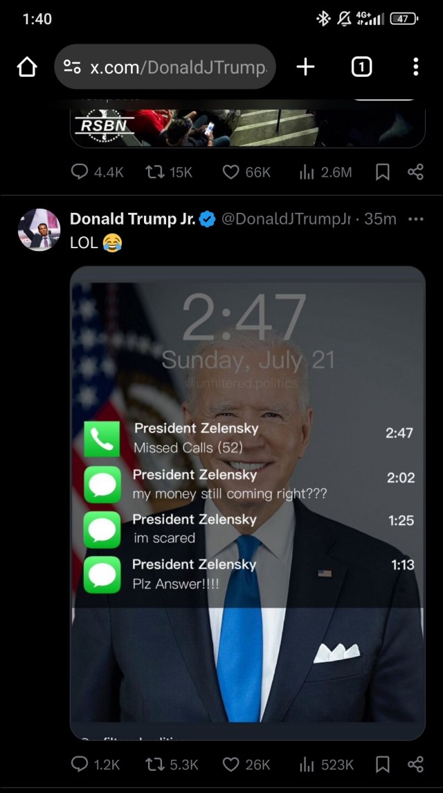 Дональд Трамп-младший троллит