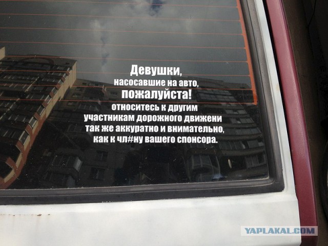 Что обычно водители пишут на своих автомобилях?