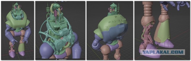 Фигурки роботов из Fallout с процессом