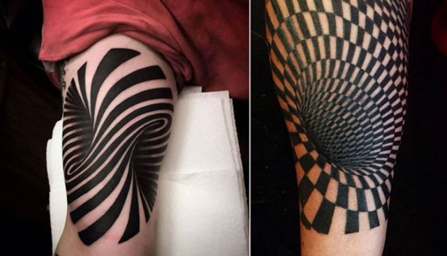 24 татуировки с эффектом оптической иллюзии