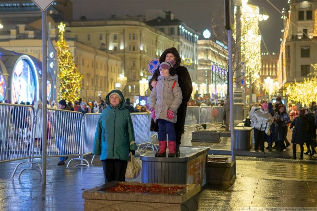 Как в центре Москвы Новый год встречали