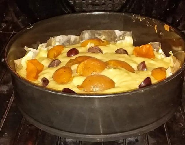 Быстрый пирог с персиками:)
