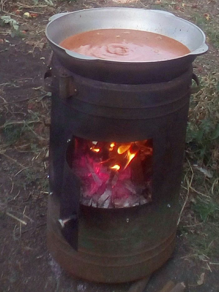 Аниткризисная печка для казана из металлолома