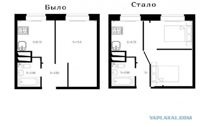 Эргономичная двушка из однушки 32 м2