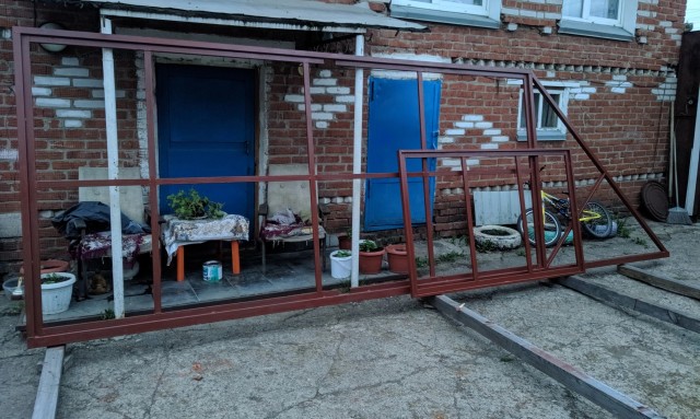 Откатные ворота, навес-гараж