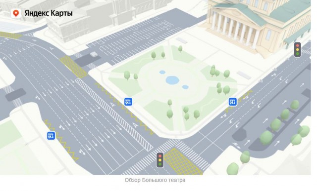 На картах "Яндекса" появилось отображение дорожной разметки