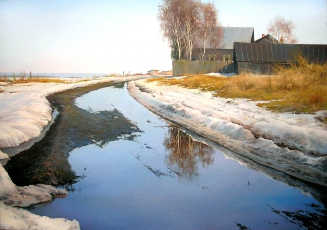 Приход весны в деревню