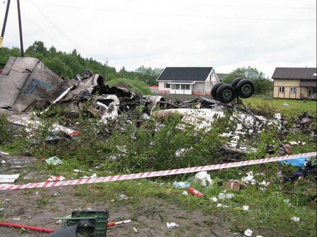 Жёсткая посадка ТУ-134 в Карелии