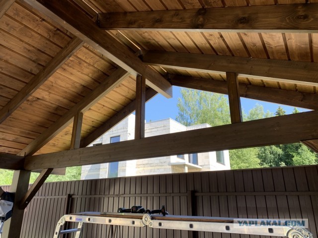 Навес для авто из бруса своими руками