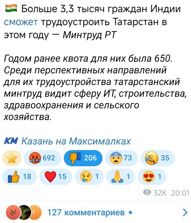 Больше 3,3 тысяч граждан Индии собираются трудоустроить в Татарстане в этом году