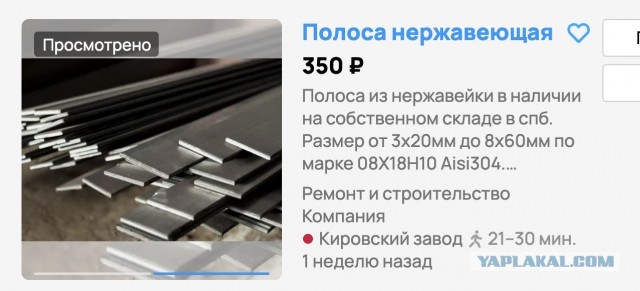 Полоса нержавейки надобна в СПб