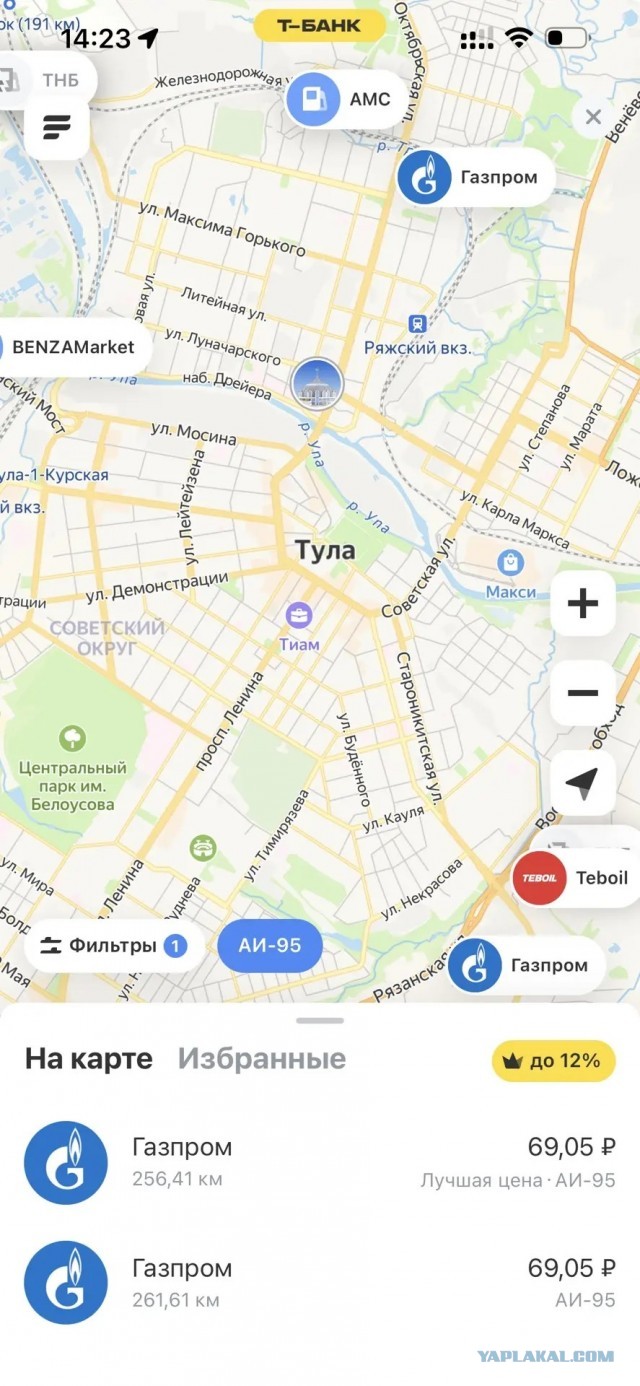Цена на бензин Тула